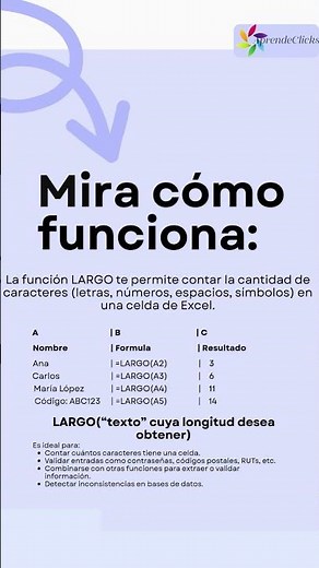 ¿Cómo contar letras en Excel LARGO?