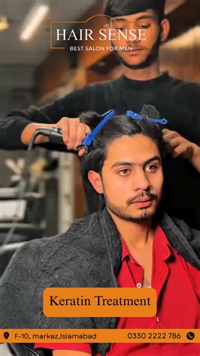 8K views · 1.8K reactions | Tired of frizz taking over your mornings? Our Keratin treatment gives you silky, straight, and easy-to-manage hair for weeks — no heat styling needed. 100% original products Expert stylists at Hair Sense Islamabad Book your appointment today and let your hair shine naturally. | HairSense | Facebook