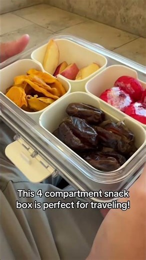 Viral 4-Compartment Snack Box Perfect for Travel! #snacklebox #snackbox