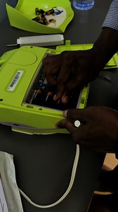 Changing AED batteries 🪫. AED is a powerful device that supports CPR is any cardiac emergencies. It’s not meant for Medical People only but for anyone to use.🫡. It’s portable. Can help save lives at workplace and at home. | Tubuna Paul Baba