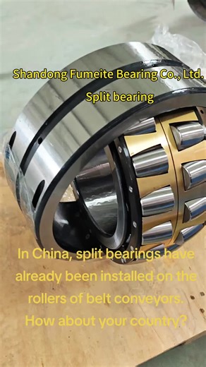 In China, split bearings have already been installed on the rollers of belt conveyors. How about your country?#Splitbearing##thrustrollerbearing #SKFCOOPER
