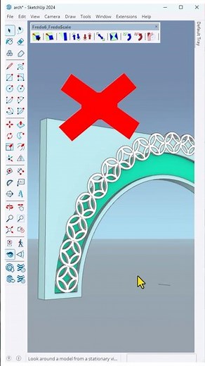 How to Adjust Patterns Along an Arch in SketchUp Without Plugins #arch #archdesign #nicetower #funk
