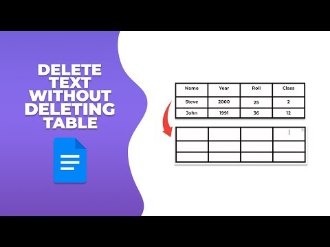 How to delete text in table without deleting table in google docs