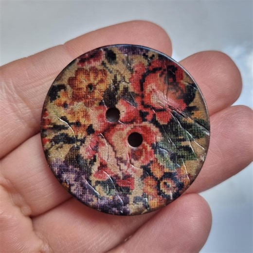 Dark Rose Print Coconut Shell Buttons: Eco-friendly Floral DIY - 30mm, 40 Mm (1.18/1.57") - Etsy