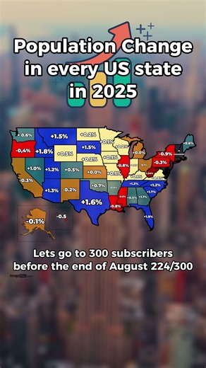 Population change in USA in 2025 #geography #europe#usa #map #mapper #countries