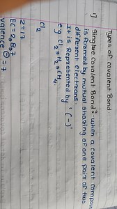 Types of Covalent Bond1. Single Covalent BondWhen a covalent... | Filo