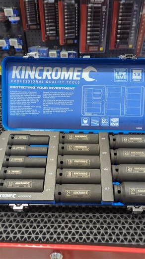 17K views · 32 reactions | Kincrome Deep Impact Socket Set is your heavy-duty pro-grade socket set.⚙️️️藺 Perfect for high volume daily use under the bonnet and can also double as the perfect construction site socket set.  Socket Sets…Totally sorted! #totaltools #welovetools #totallysorted #kincrome | Total Tools | Facebook