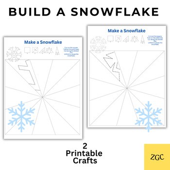 Create a Snowflake Winter Craft | Printable Cut & Paste Activity | Kids Craft