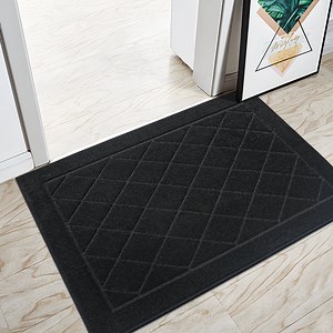32" x 48" Non-Slip Door Mat, Machine Washable Entryway Rug,Indoor Dog Door Mat, Stain Resistant and Absorbent Welcome Mats for Front Back Door, Black