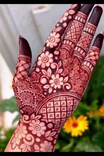 ♡ latest dark stain mhendi mini flower #design