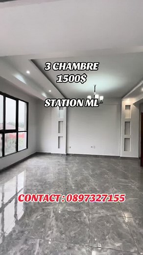 APPARTEMENT IMPECCABLE EN LOCATION DANS LA COMMUNE DE NGALIEMA MACAMPAGNE PRIX : 1500$ GARANTIE : 3 1 3 CHAMBRE SALON CUISINE ÉQUIPÉ 3 SALLES DE BAIN PARKING DISPONIBLE COURANT IMPECCABLE SÉCURITÉ ASSURE CONTACT : 0897327155 #rdcongo🇨🇩 #kinshasa🇨🇩 #visibilite #immobilier #maison