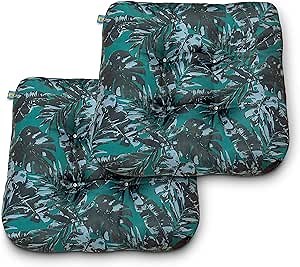 Duck Covers Water-Resistant Indoor/Outdoor Seat Cushions, 19 x 19 x 5 Inch, 2 Pack, Olympic Forest, Outdoor Patio Cushions