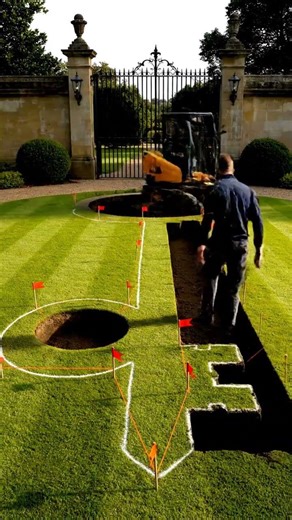 He Built a Giant KEY Shaped Pool From Scratch 🔑💧 Satisfying Timelapse