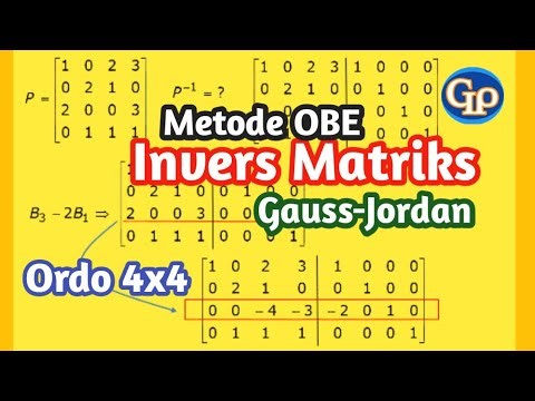 M586-Invers Matriks Metode Gauss-Jordan,Matriks Ordo 4 x4 ,Operasi Baris Elementer (OBE)