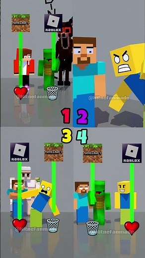 Minecraft Vs Roblox Funny Moment 😂 #shorts #animation