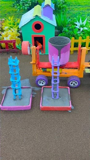 😱 Real Working Mini Tractor Making Cement Pillar | Amazing DIY Construction Machine 🚜 #shorts