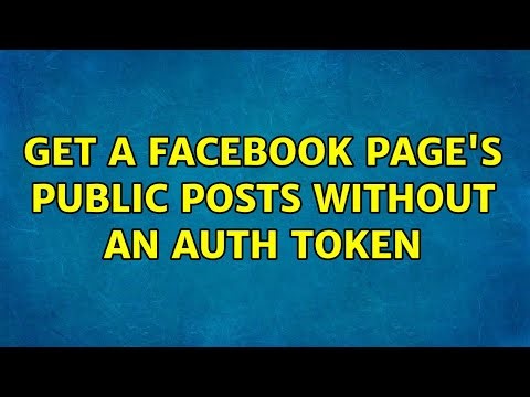 Get a Facebook Page's public posts without an auth token