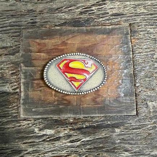 Vintage Lee Co. 1944 Brass Superman DC Comics Oval Belt Buckle W/ Enamel Logo - Etsy