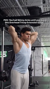 How to Grow Bigger Triceps ⬇️ With Overhead Tricep Extensions 🙌🏼 Full Form Guide: ▪️Set Cable to Hip Level ▪️Slightly Lean Forward ▪️Turn Elbows Outward ▪️Extend Up and Outward Rope Too Short…? ➡️ Use a Second Rope Don’t Have Access to Two Ropes…? ➡️ Do the Movement Single Arm I recommend adding 2-3 sets of this movement when you train triceps for 8-12 reps! 💪🏼 What makes an overhead tricep extension so great…? 🤔 Because it trains the long head‼️ Why is the long head so important…? 🤔 Becau