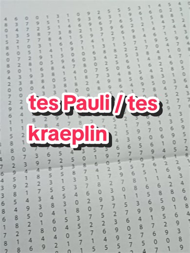 tes Pauli, tes kraeplin #tespauli #teskraeplin #pauli #kraeplin #psikotes