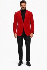 Wholesale Mens Jackets - Wholesale Blazer - Red Velvet Blazer