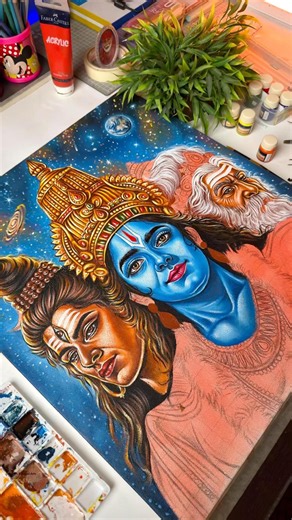 Part 5 🔥 Mahavishnu Painting #shorts #art #drawing #mahavishnu