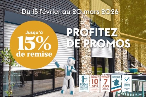 Grâce à ses lames orientables, le volet roulant MAJORQUE vous permet de moduler la lumière à votre guise tout en favorisant une circulation naturelle de l'air. C’est la solution idéale entre le volet roulant classique et le brise-soleil (BSO). Bénéficiez de nos offres de printemps du 15 février au 20 mars : – 10 % dès l’achat de 2 volets roulant motorisés – 15 % à partir de 4 volets roulants motorisés – 15 % dès la première porte de garage à lames motorisée C'est le moment idéal pour équiper vot