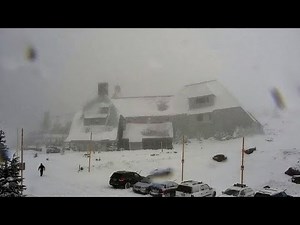 Live look: Snow at Timberline Lodge