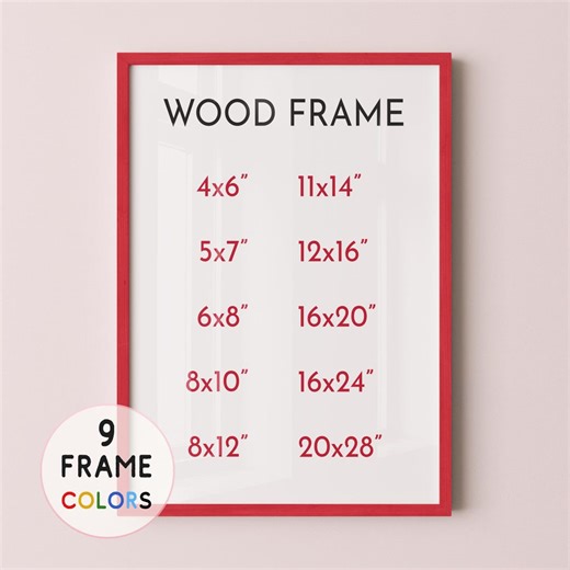 Red Wood Frame With 9 Colors, Wood Picture Frame, Photo Frame, Diploma Frame, 8x10 Frame, Black Frame, White Frame, Red Frame - Etsy