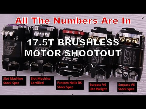 Complete Test Results from Surpass V6, Trinity Slot Machine, and Fantom 17.5 Brushless Motors.