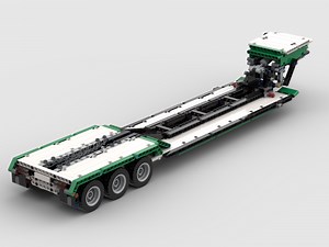 LEGO MOC-42356 Tri-Axle Removable Gooseneck Style Low Loader Lowboy Style Trailer for Mack Anthem (Technic 2020)