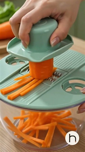 5 Cutting Styles in 1 Bowl 🤯 | Best Vegetable Cutter & Salad Spinner #Shorts