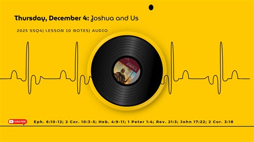 2025 Q4 Lesson 10 Notes | Audio | Thursday, Dec 04 | Joshua and Us | Adult Sabbath School Our battles today are spiritual, not physical. Like Joshua, we are called to fight—but with prayer, faith, and God’s Word as our weapons. Jesus offers us rest and an eternal inheritance right now. The question is, are we living in the victory He has already secured, or are we delaying, like Israel hesitated to enter the Promised Land? #shofarpulse, #sabbathschool, #adultsabbathschool, #biblestudy, #christia