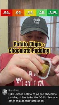 Odd Food Pairing: Potato Chips + Chocolate Pudding #shorts #food