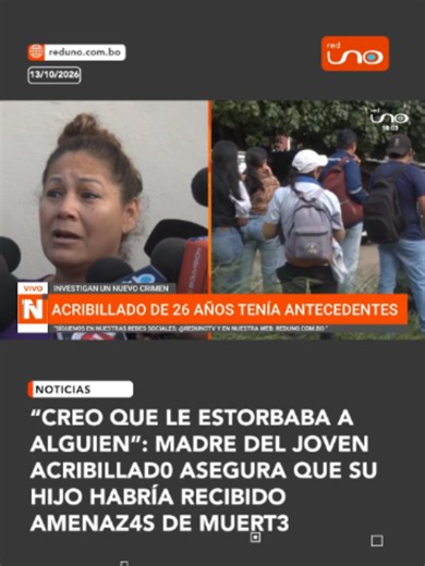#SantaCruz | “Creo que mi hijo sabía algo de ellos”, expresó entre lágrimas la madre de Johan Guzmán Parada, quien fue acribillad0 en un taller de Santa Cruz. La mujer aseguró que su hijo le había contado sobre presuntas 4menazas de muert3 y pidió a la Policía investigar el caso a fondo. También manifestó temor por su propia seguridad y exigió esclarecer lo ocurrido. ▶️ Más información en: www.reduno.com.bo #RedUno #RedUnoDigital #Notivisión #Noticias #Viral #TikTok #tiktoklive #Virales
