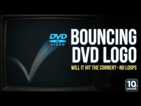 Bouncing DVD Logo Screensaver | Will it hit the corner? (No Loops) | 10 Hours