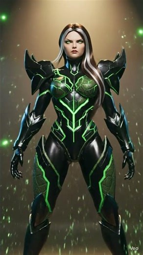 Monoka and alien monster merge their bodies into female creature warrior.