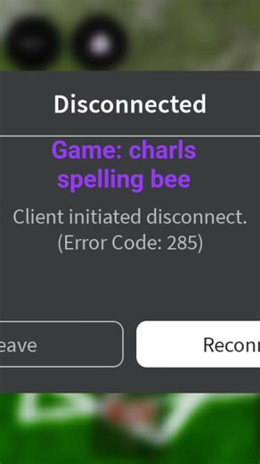 error 285 in roblox