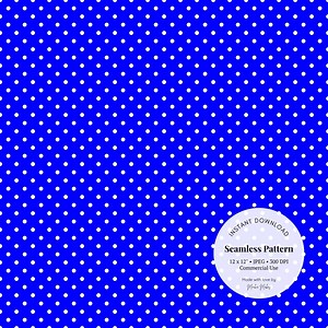 Blue Polka Dot Pattern: Seamless White Dots JPG (digital Download, 12x12 Inches, 300 DPI) - Etsy