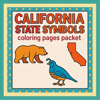California State Symbols Coloring Pages Packet 3rd grade craft center worksheets