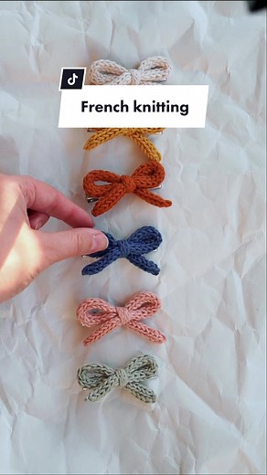 Easy French Knitting Tutorial for Cute Hairclips | CraftTok