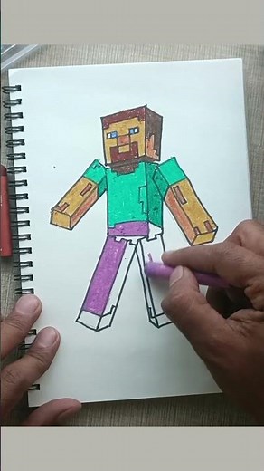 Minecraft Steve Drawing Easy | How to Draw Steve from Minecraft | Art for Kids #shorts #viralvideo