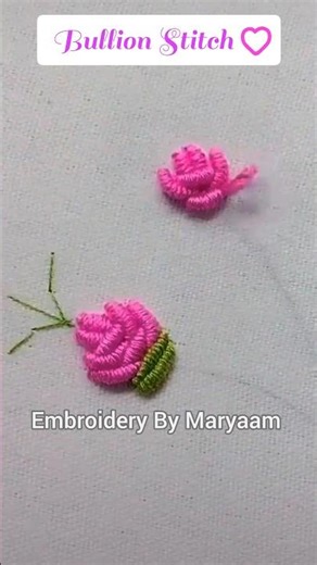 🌷Bullion Stitch|Embroidery For Beginners #shorts #bullionstitch #thumakthumak
