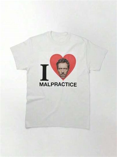 [New Products Arrive With Great Power] House MD Malpractice Enthusiast Merch Classic T-Shirt, Women's T-Shirt, 220g Pure Cotton, Casual Crew Neck, Ideal For Socializing, Traveling, And Relaxed Wear.-Versatile Basic T-Shirts Unisex T-Shirts For Summer Outings | SHEIN