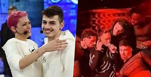 Elodie ritrova sul palco di X Factor Alessio La Padula, che ha partecipato con lei ad Amici