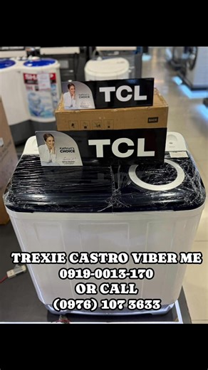 🟧 TCL TWIN TUB WASHING MACHINE BRANDNEW AND SEALED 🟧 TWT 80Z2 - 7,100 TWT 90Z2 - 7,700 TWT 100Z2 - 8,800 TWT 130Z2 - 10,600 PRICE MAY CHANGE WITHOUT PRIOR NOTICE BRANDNEW AND SEALED 1 YR WARRANTY PARTS AND SERVICE TCL HOME SERVICE CRS MARKETING INC , CAIMITO PLACE CALOOCAN CASH ON DELIVERY , GCASH , BANK TRANSFER FOR INQUIRY Vib-er me 0919,0013,07,0 or call (0976) 107 3633 | Smartphone Online Shop