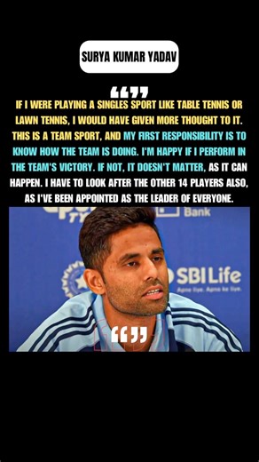 Surya Kumar yadav says cricket is team sport not a single player sport #suryakumaryadav #cricket