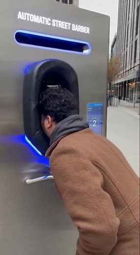 "Automatic Street Barber" Machine! 🤖 Instant Haircut Vending Machine Shave (Crazy Invention)