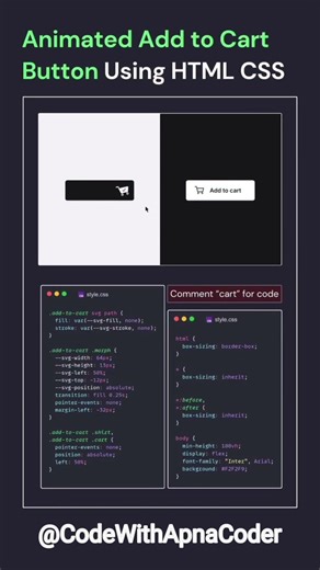 Add to card button using html css js#coding #webdevelopment #short #programming