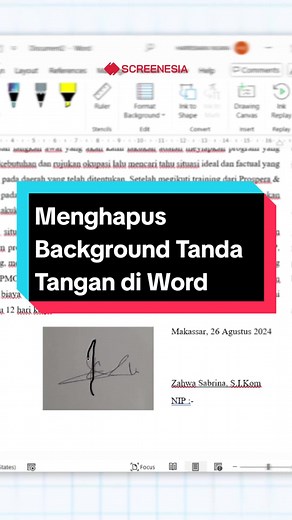Tutorial Menghapus Background Tanda Tangan di Word